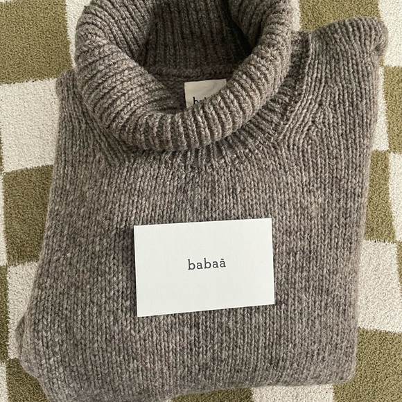 Babaa Men’s Jumper No17 Wool Turtleneck Sweater Dark Mist - Picture 2 of 15